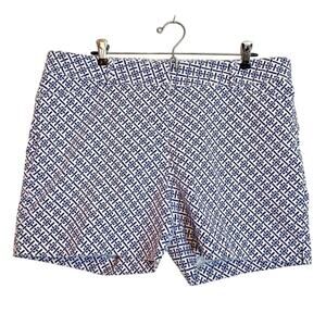 The Limited Plus Size 14 Blue White Cotton Blend Nautical Chino Shorts Vacation